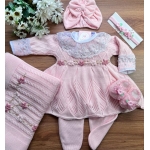 Saída Gigi com Bordado à mão - Rosa Bebê