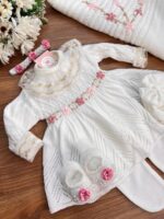 Saída Gigi com Bordado à mão - Bran/Rosa - Imagem 4