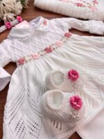 Saída Gigi com Bordado à mão - Bran/Rosa - Imagem 3