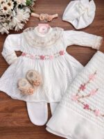 Saída Gigi com Bordado à mão - Bran/Rosa - Imagem 2