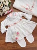 Saída Gigi com Bordado à mão - Bran/Rosa