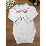 Body Urso com Ramo Vermelho