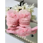 Sapatinho e Faixinha Gabi - Rosa Bebê Duplicidade