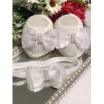 Sapatinho e Faixinha Malu - Branco