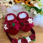 Sapatinho e Faixinha Flora - Vermelho - Imagem 2