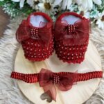 Sapatinho e Faixinha Gabi - Vermelho