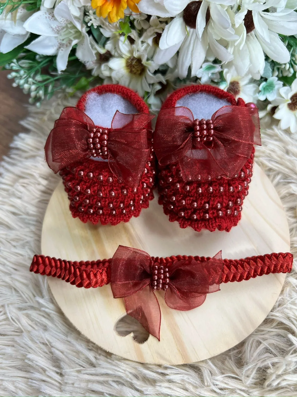 Sapatinho e Faixinha Gabi – Vermelho