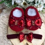Sapatinho e Faixinha Selma - Vermelho