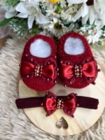 Sapatinho e Faixinha Selma - Vermelho