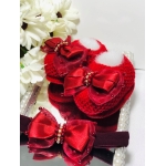 Sapatinho e Faixinha Selma - Vermelho