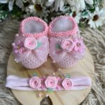 Sapatinho e Faixinha Júlia - Rosa Bebê