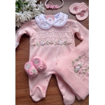 Saída Duda com Bordado à mão - Rosa Bebê