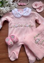 Saída Duda com Bordado à mão - Rosa Bebê