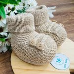 Sapatinho Botão Bege