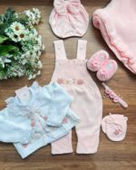 Saída Verônica com Bordado à mão - Rosa Bebê