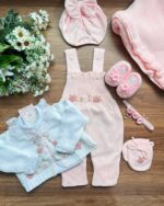 Saída Verônica com Bordado à mão - Rosa Bebê