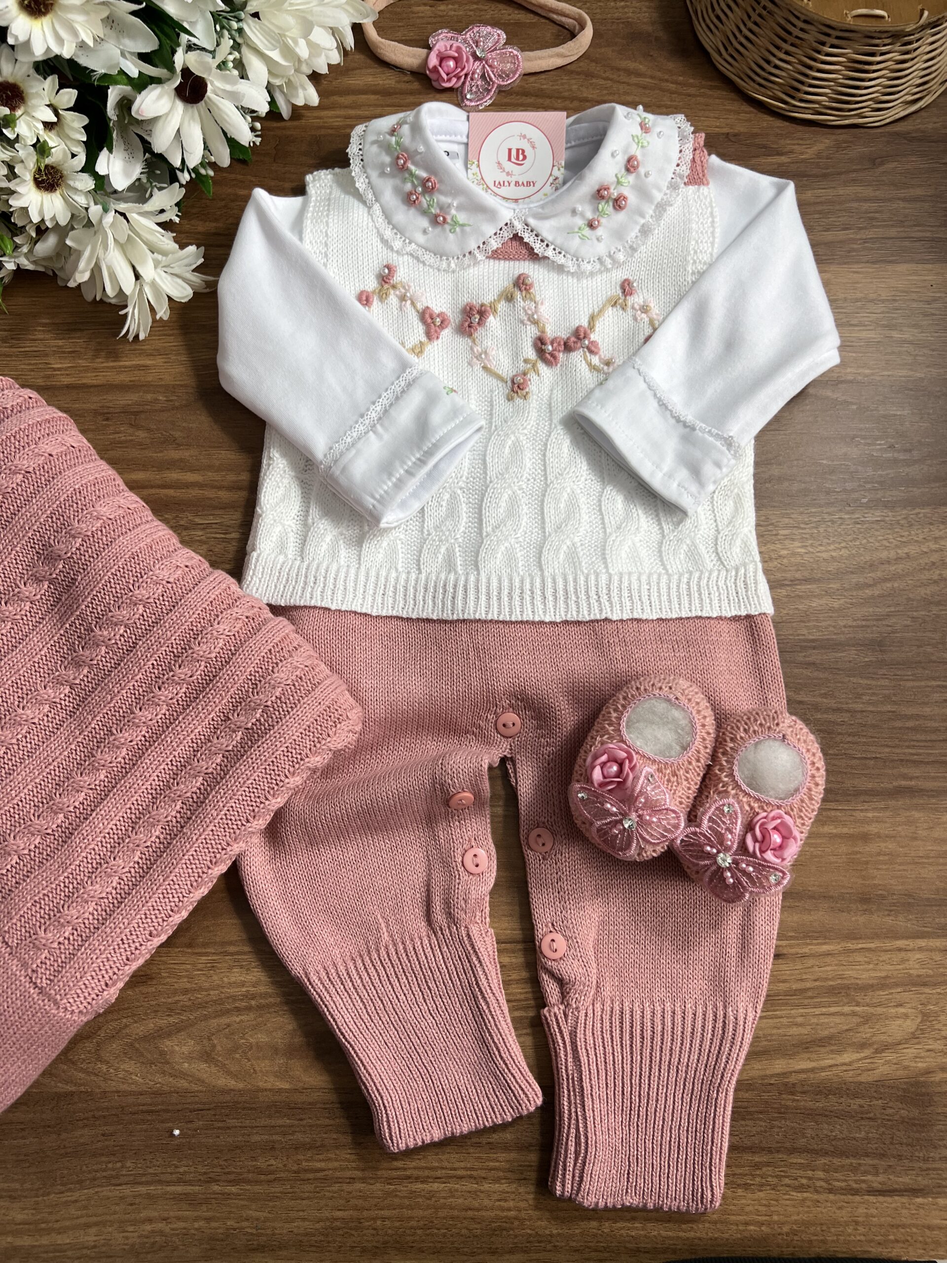 Flaviarose Saída Flavia com Bordado à mão - rosê - Imagem 1