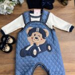 Jardineira Orelha Azul marinho