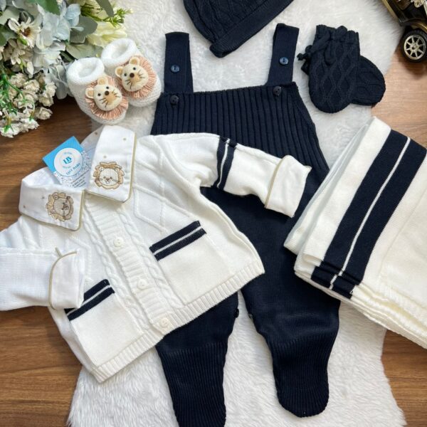 Saída Ricardo - Azul marinho com Branco Promoção