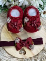 Sapatinho e Faixinha Catarina - Vermelho - Imagem 2