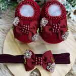 Sapatinho e Faixinha Catarina - Vermelho