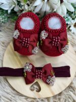 Sapatinho e Faixinha Catarina - Vermelho