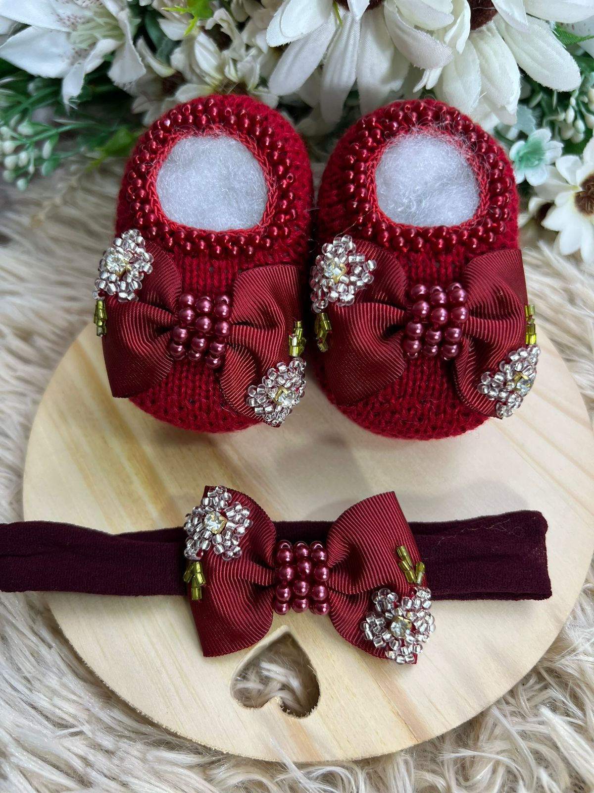 IMG-20260209-WA0417 Sapatinho e Faixinha Catarina - Vermelho - Imagem 1