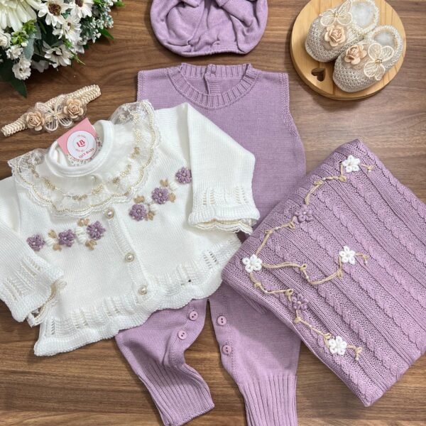 Saída Malu com Bordado à mão - Lilás promoção