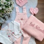 Saída Verônica com Bordado à mão - Rosa Bebê " Personalizada "