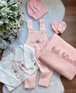 Saída Verônica com Bordado à mão - Rosa Bebê " Personalizada "
