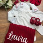 Saída Grazi - Branco manta vermelha " Personalizada "