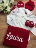 Saída Grazi - Branco manta vermelha " Personalizada "