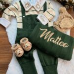 Saída Matteo - Verde com Bege " Personalizada "