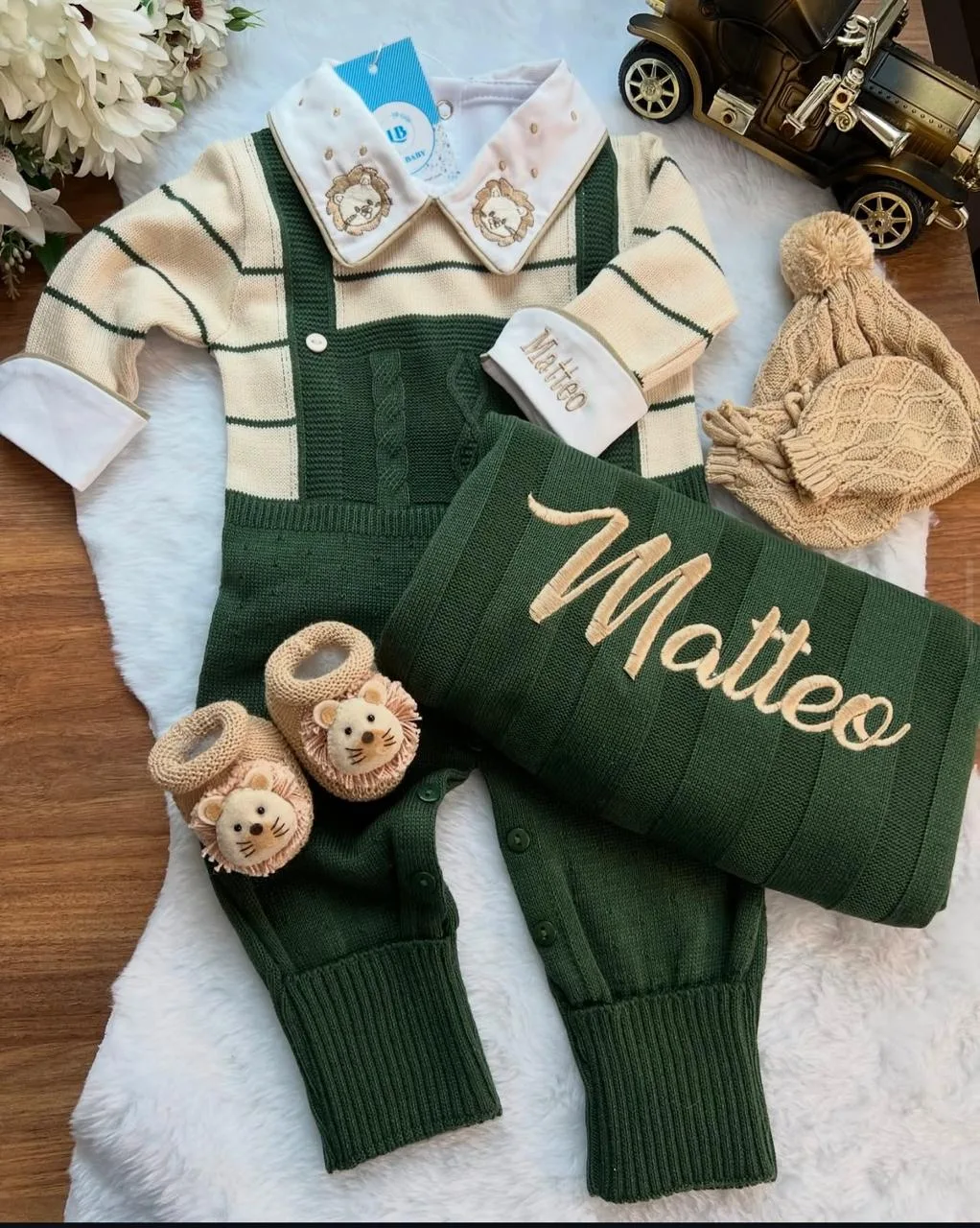 matteoverdecombegepersonalizado Saída Matteo - Verde com Bege " Personalizada " - Imagem 1